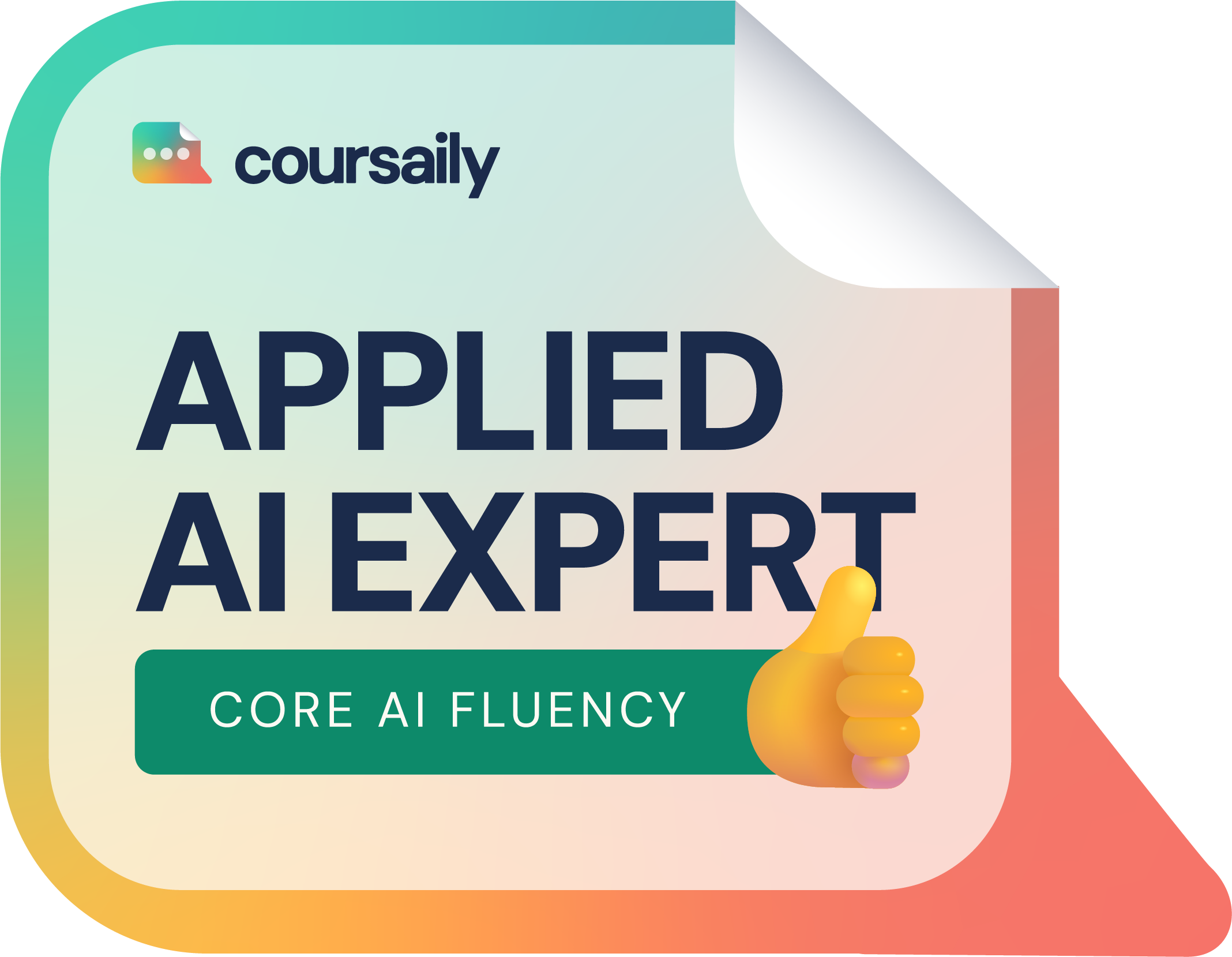 Coursaily Applied AI Expert badge — Core AI Fluency
